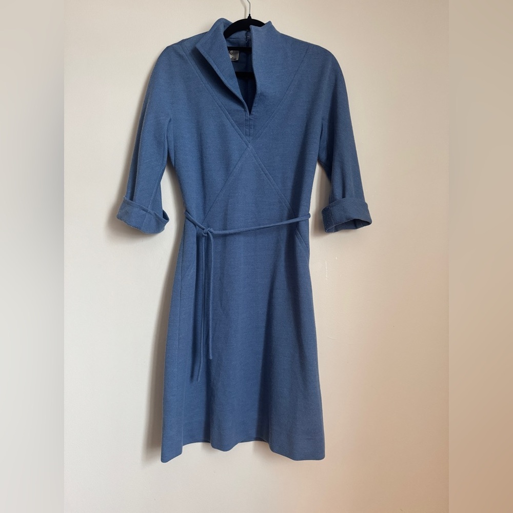 Vintage 90s Soft Blue Winter Dress